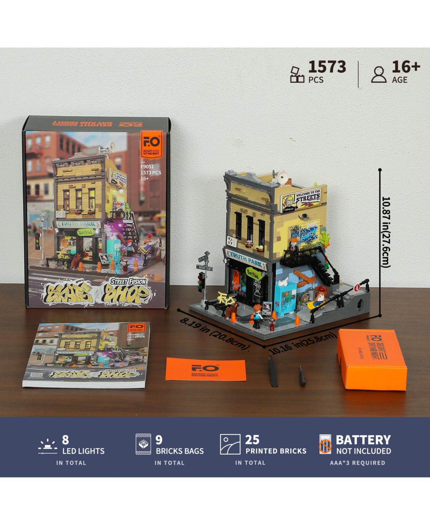 Детский конструктор Lumibricks Street Fusion Skate Shop LED Lighting 1573-Piece Building Set, Ages 16+ — фото 8