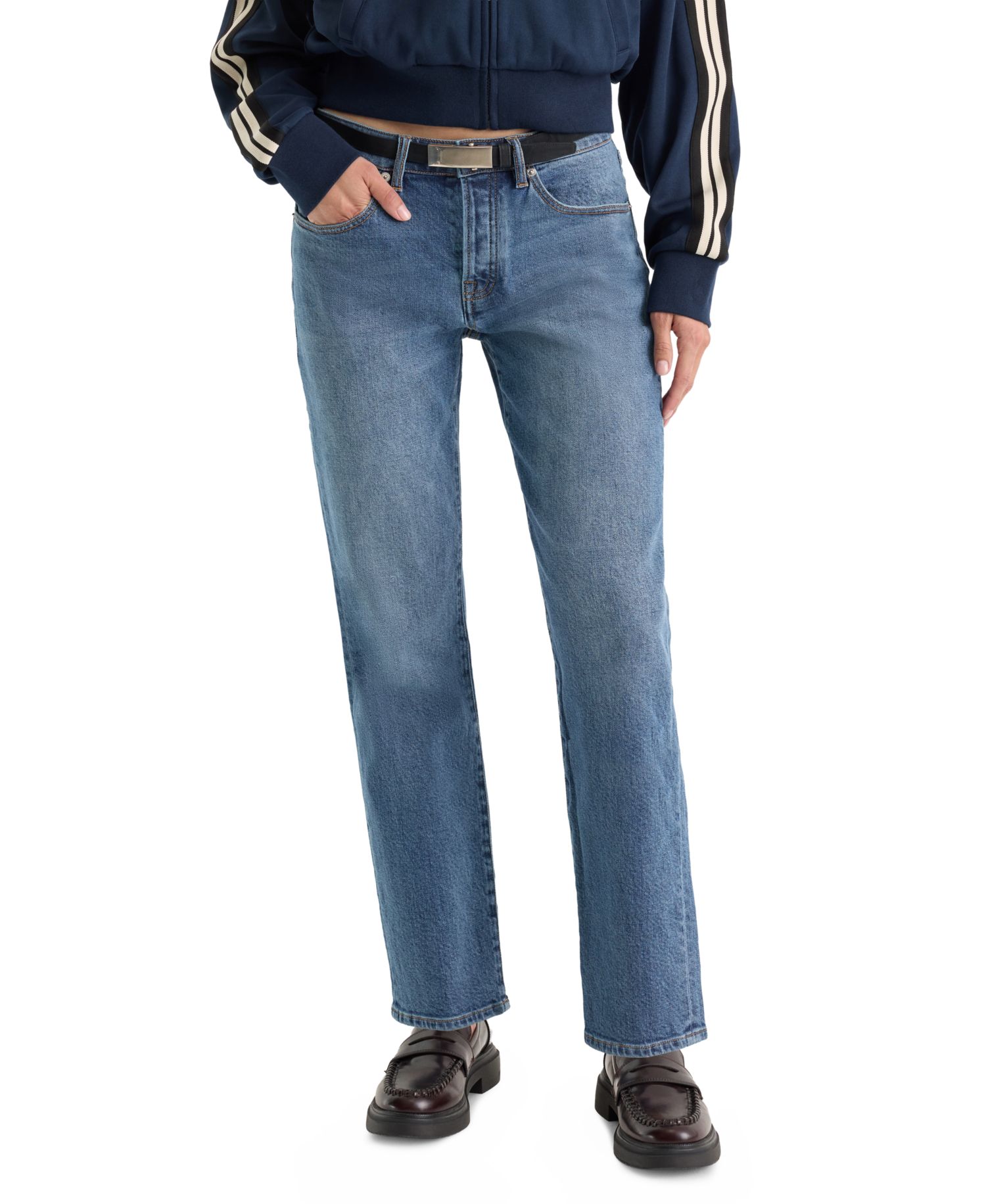 Women's Vintage Form-Hugging Straight Jeans