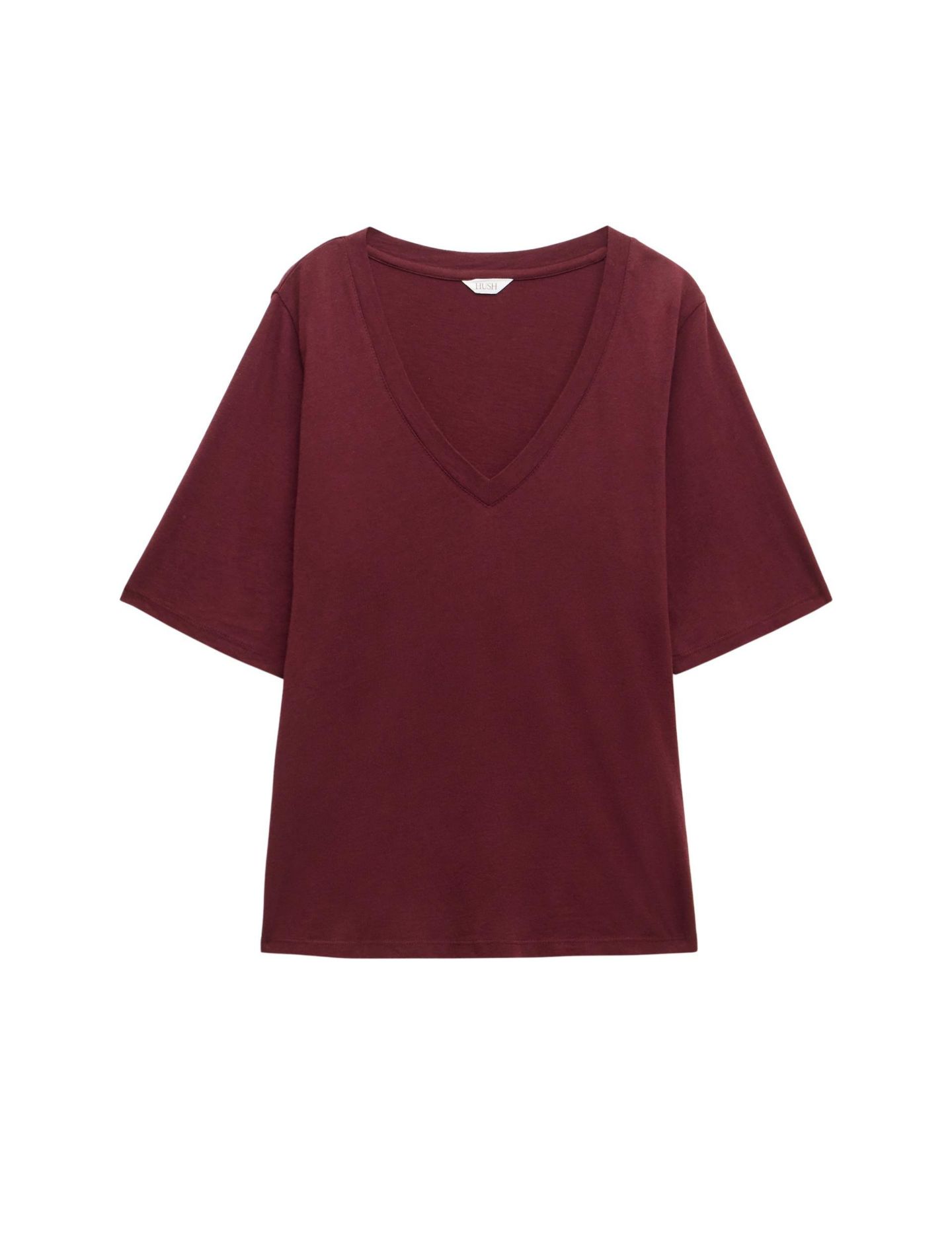Женская футболка Hush Reece V-Neck Short-Sleeve Drapey, цвет: Розовый — фото 5
