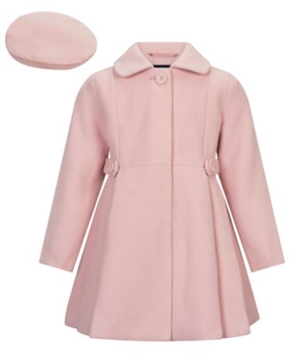 Toddler Girls' 2T-5T Long-Sleeve Side Tab Coat with Beret