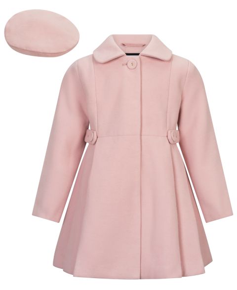 Пальто S Rothschild & CO Long-Sleeve Side Tab Coat with Beret для девочек-малышей, цвет: Розовый