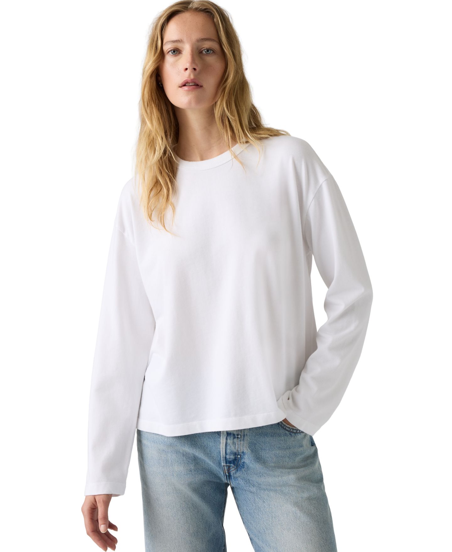 Женская футболка Levi's Premium Vintage Long-Sleeve T-Shirt, цвет: Bright Whi — фото 4