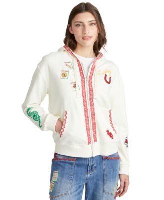 Women's Hallie Zip Up Mahjong Long-Sleeve Cotton Hoodie