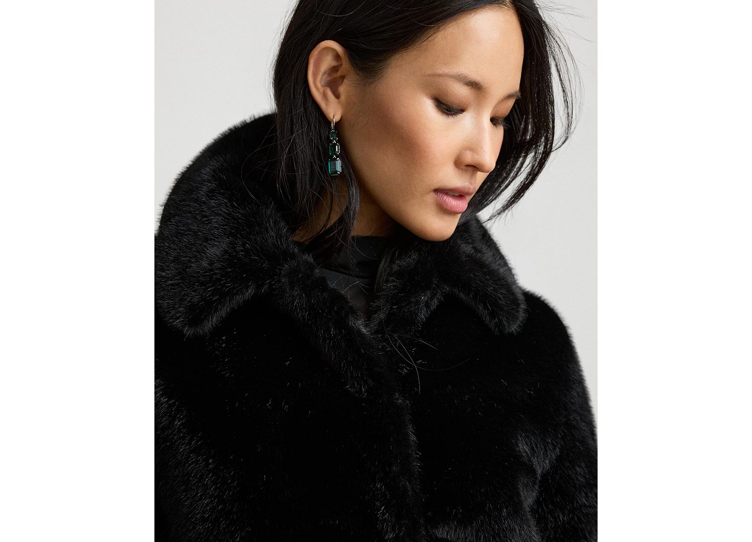 Women's Faux-Fur Collared Lined Coat