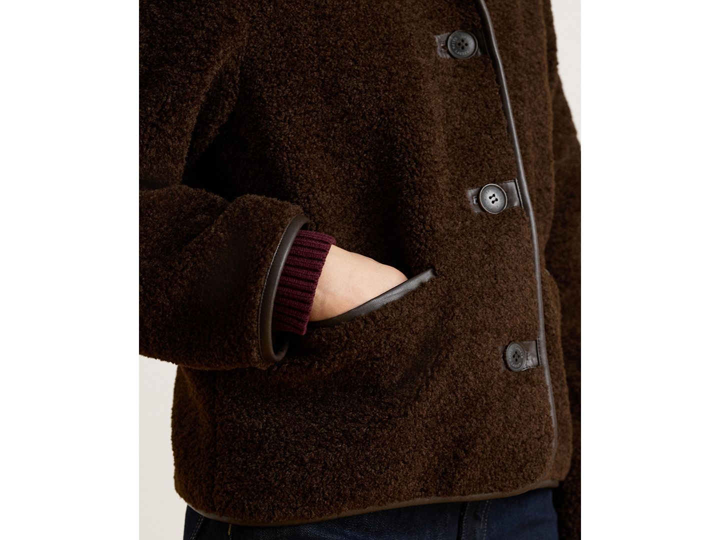 Женская куртка Lauren Ralph Lauren Sherpa, цвет: Коричневый — фото 4