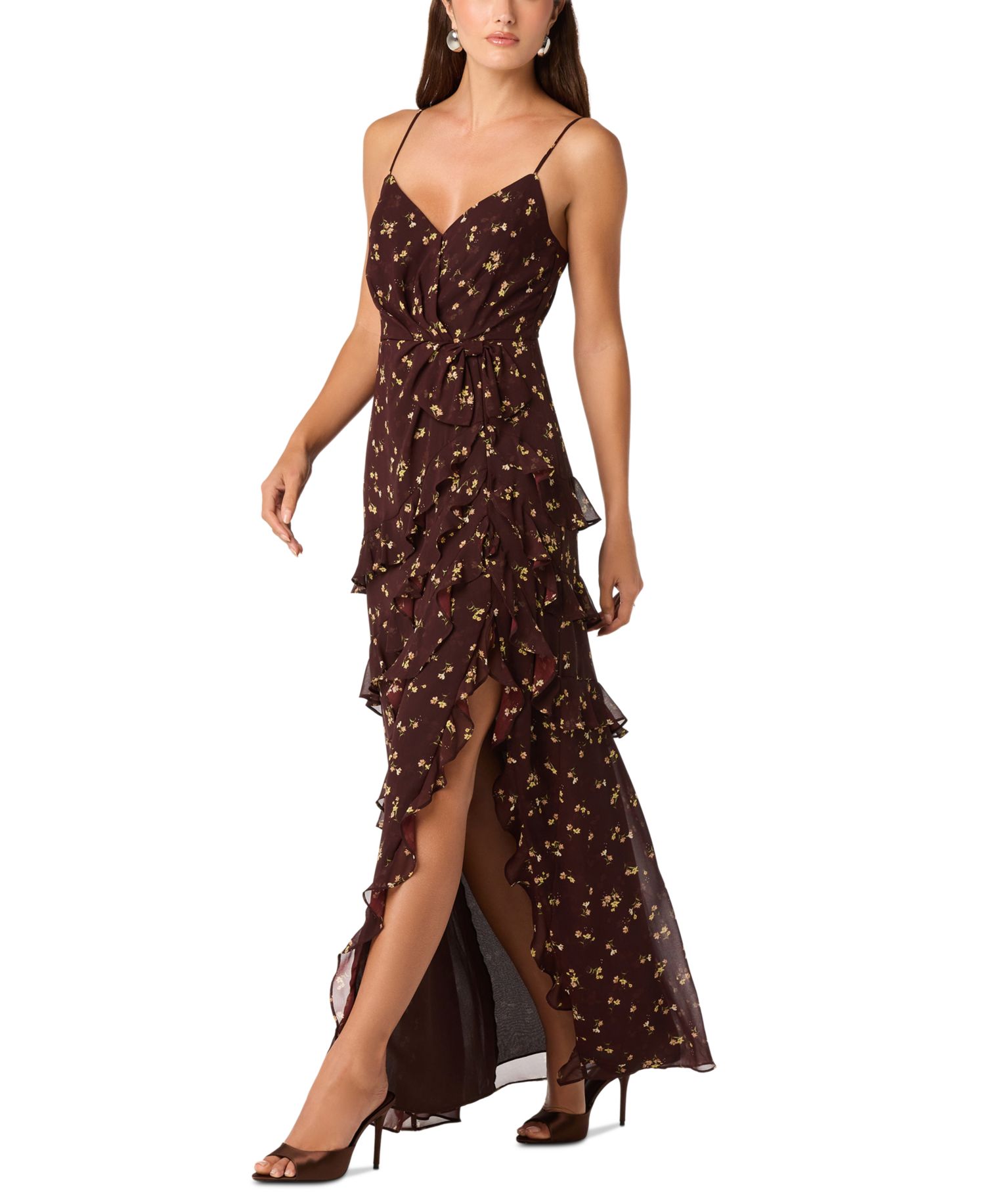 Women's Abriella Floral Ruffle Wedding Guest Maxi Dress