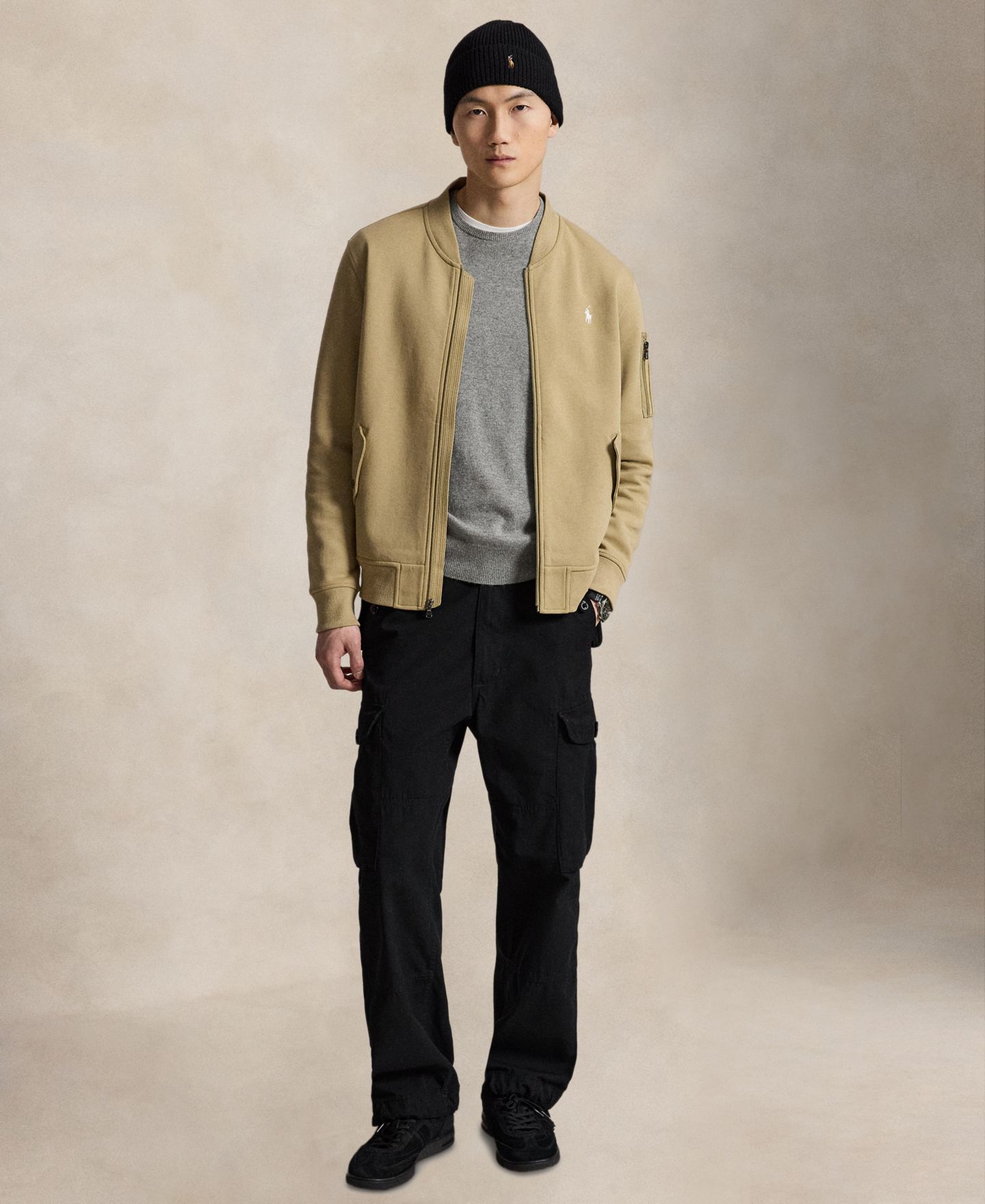 Мужская куртка Polo Ralph Lauren Double-Knit Flight Bomber, цвет: Рыжевато-коричневый — фото 2