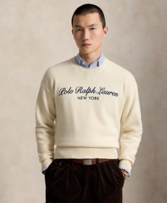 Men's Regular-Fit Logo Wool-Cotton Sweater