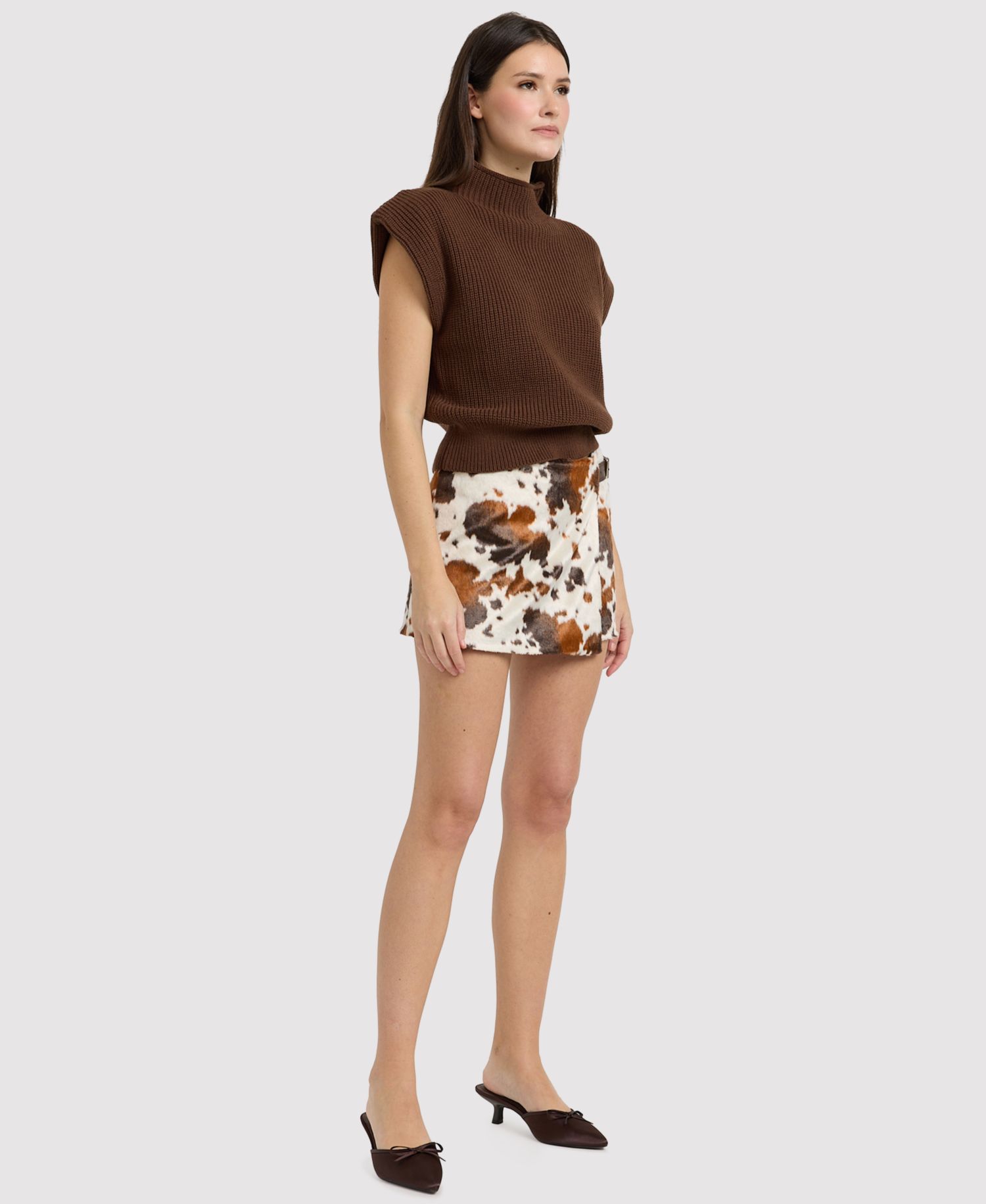 Women's Yumi Animal-Print Wrap Mini Skort