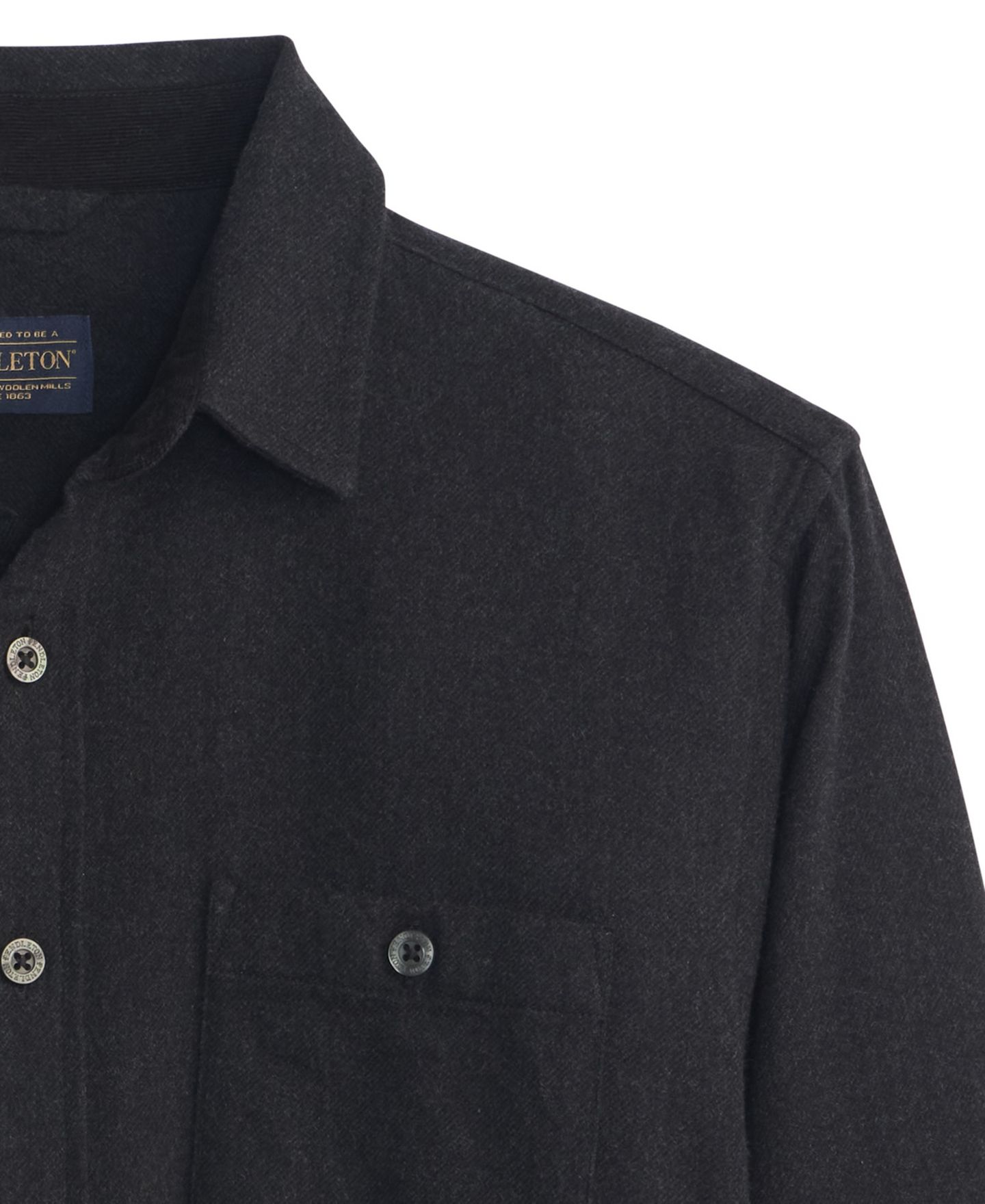 Мужская рубашка Pendleton Fremont Flannel Long-Sleeve, цвет: Угольный меланжевый — фото 6