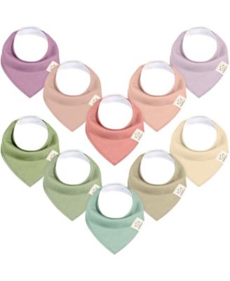 10pk Baby Bandana Bibs, Cotton Baby Drool Bibs for Baby Boy, Girl, Baby Bibs for Infant, Newborn