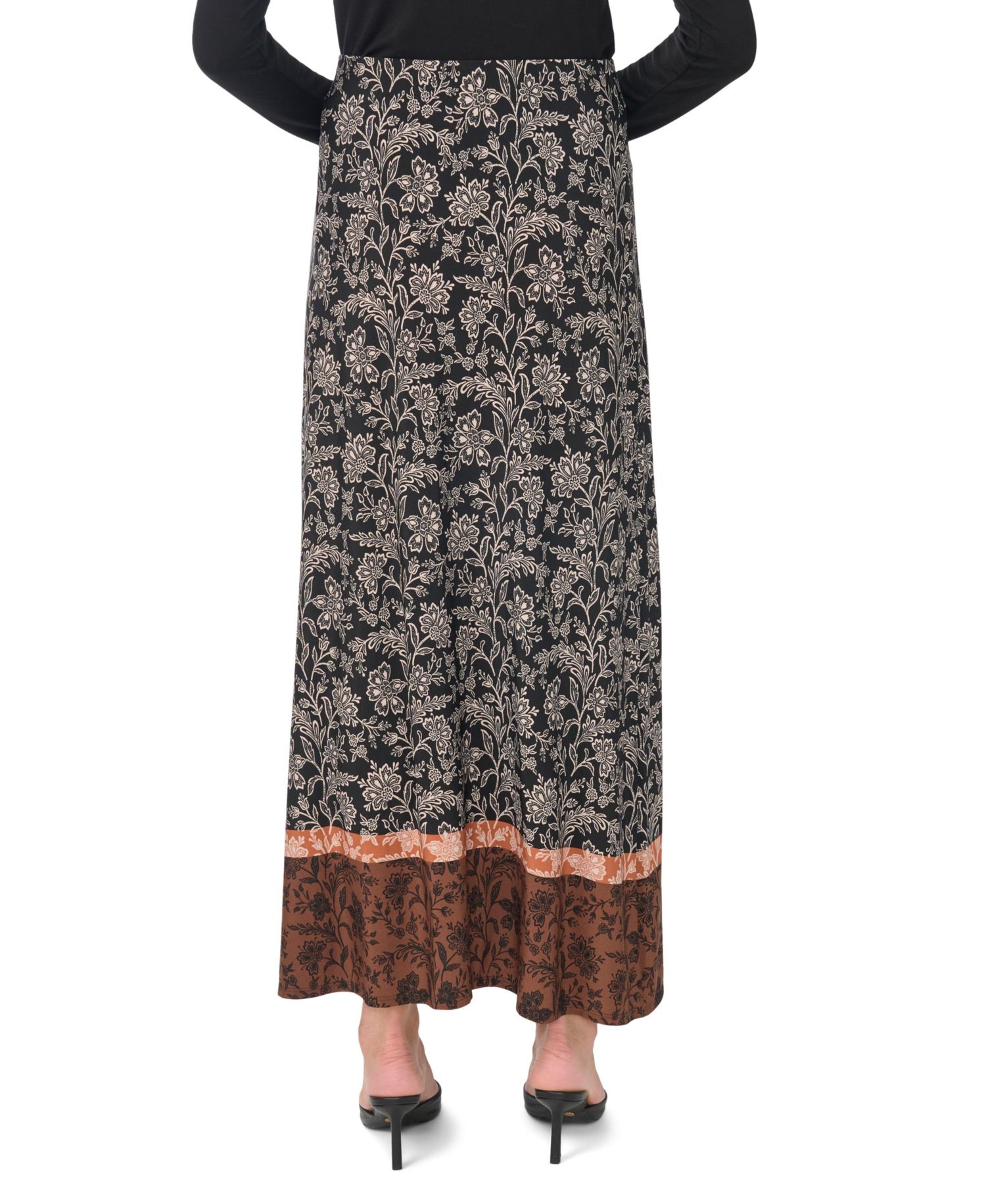 Women's Floral Maxi Elastic-Waist Skirt