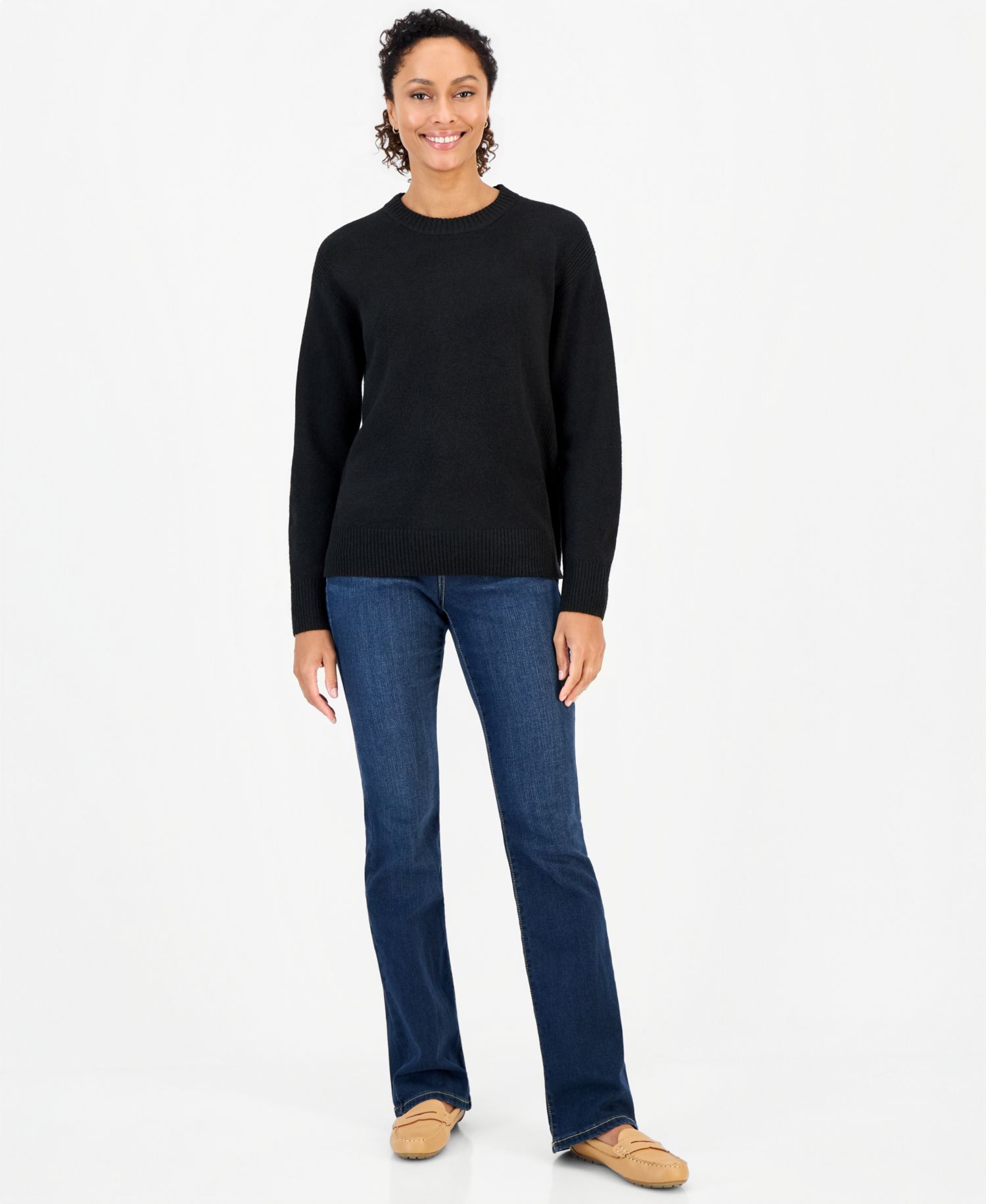 Petite Luxsoft Long-Sleeve Crewneck Sweater