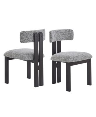 2-Piece Modern Armless Dining Chairs, Metal Legs, Minimalist Kitchen Chairs