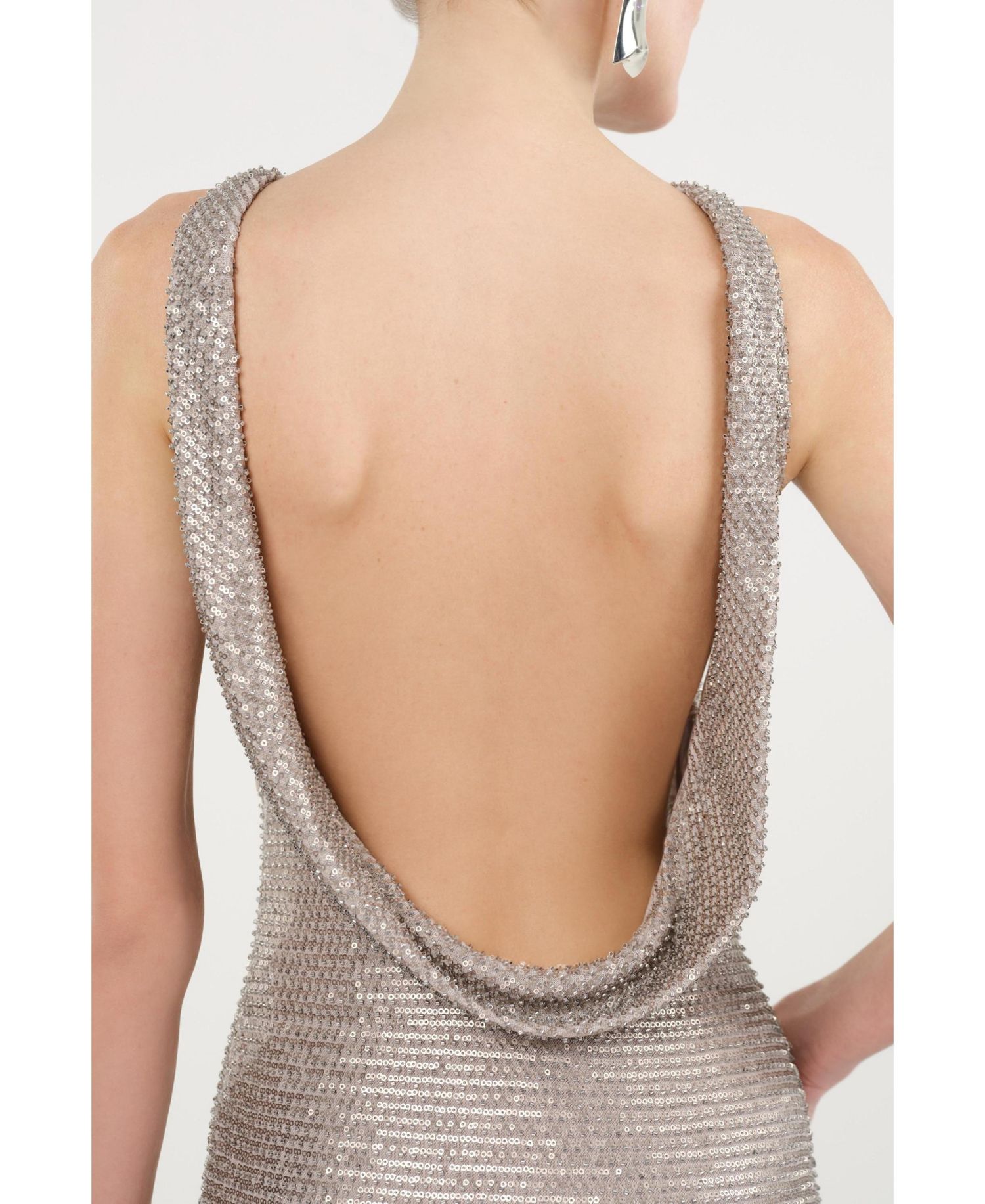 Women's Sequin Open-Back Maxi Dress