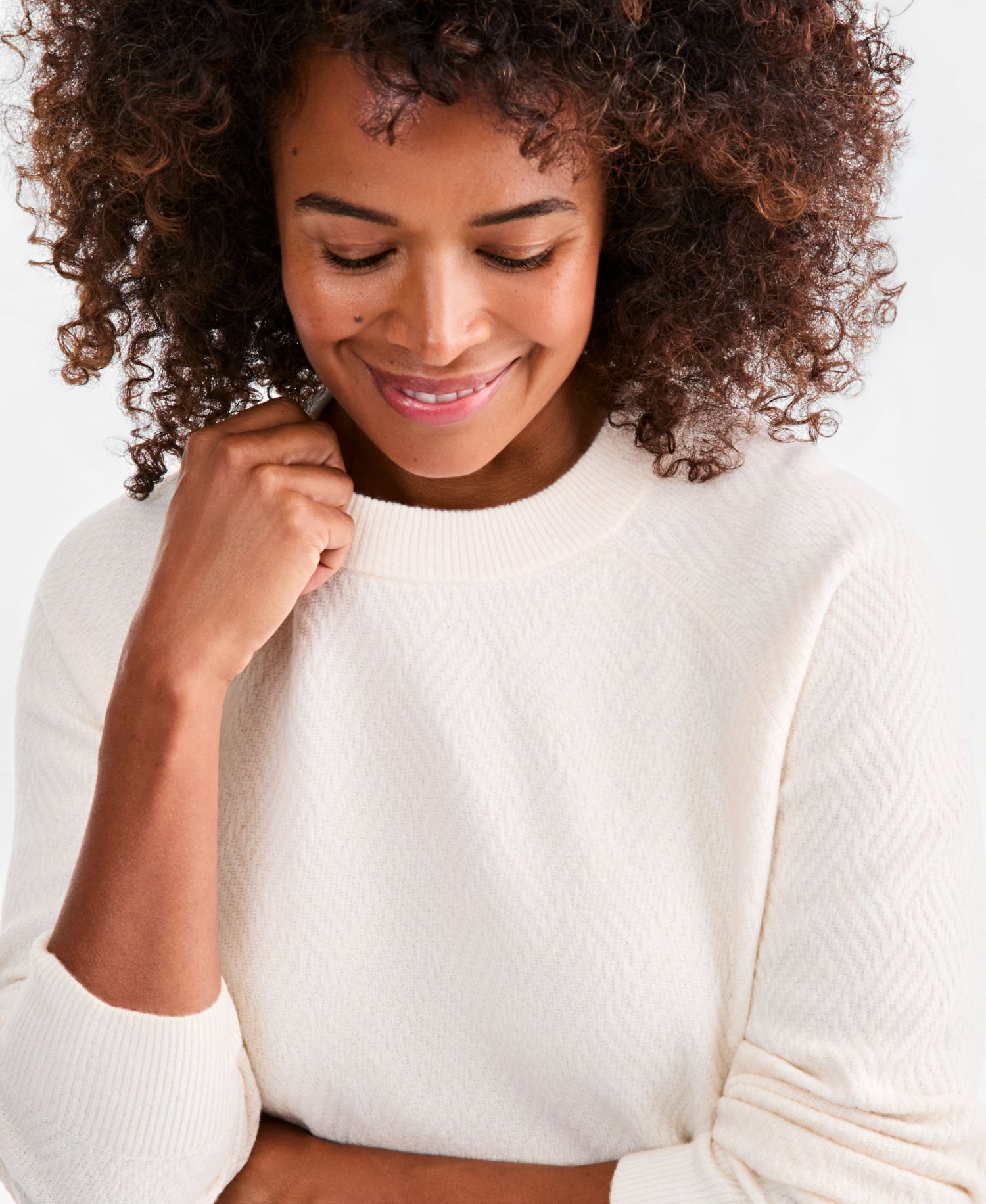 Petite Crew-Neck Long-Sleeve Lightweight Cardigan Sweater
