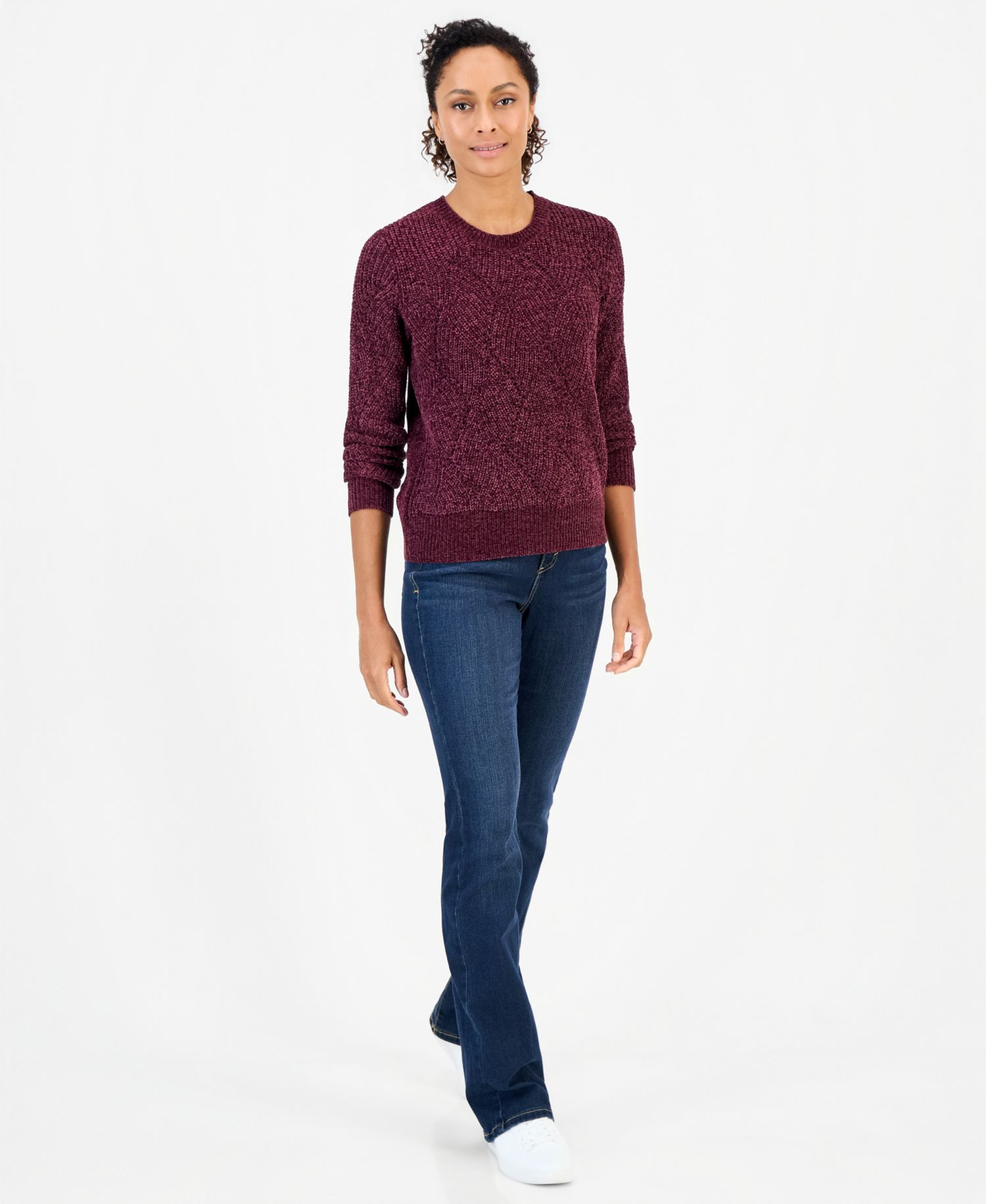 Women's Chenille Textured Stitch Crewneck Sweater