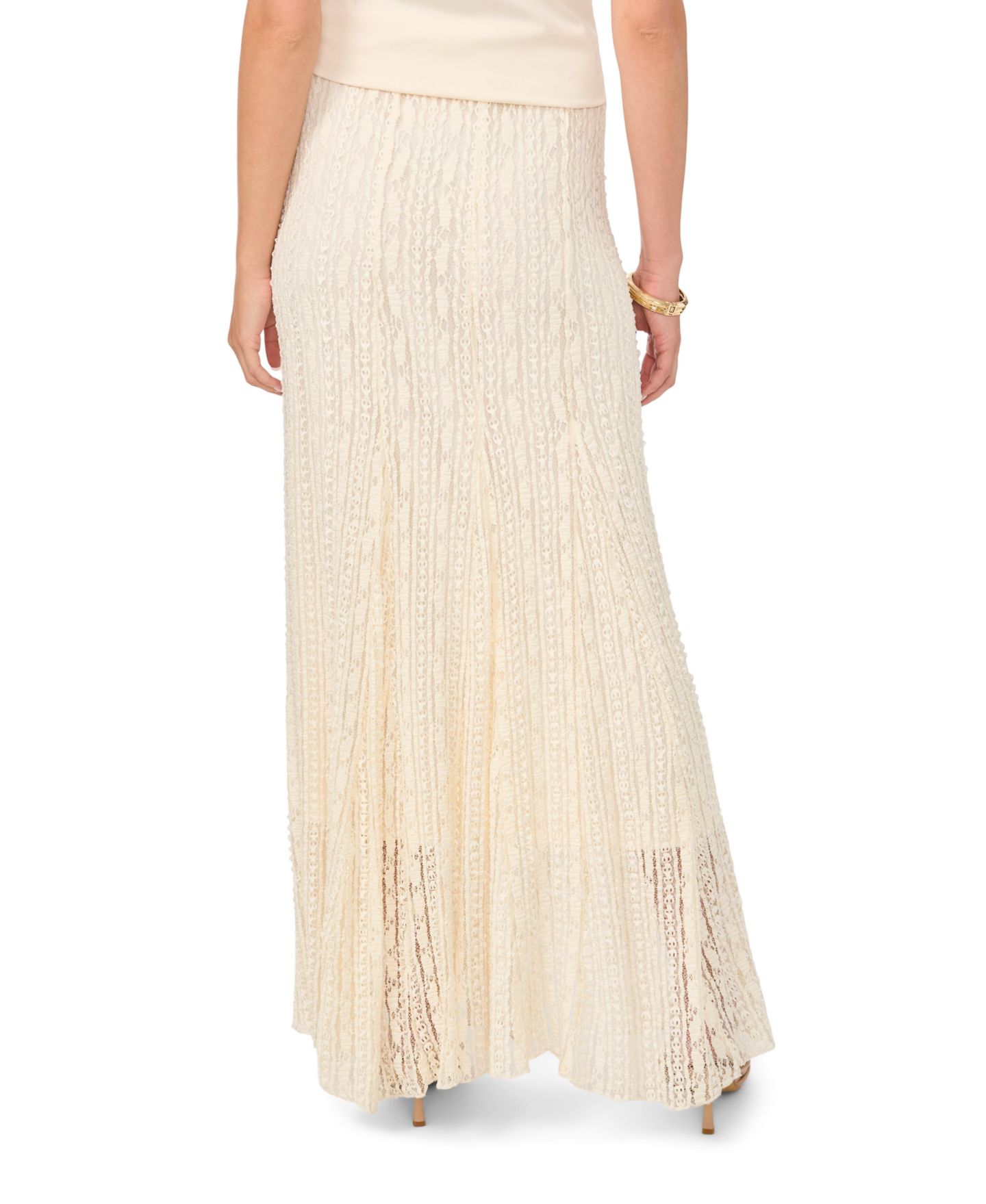 Женская юбка Vince Camuto Knit Godet Maxi, цвет: Слоновая кость — фото 4