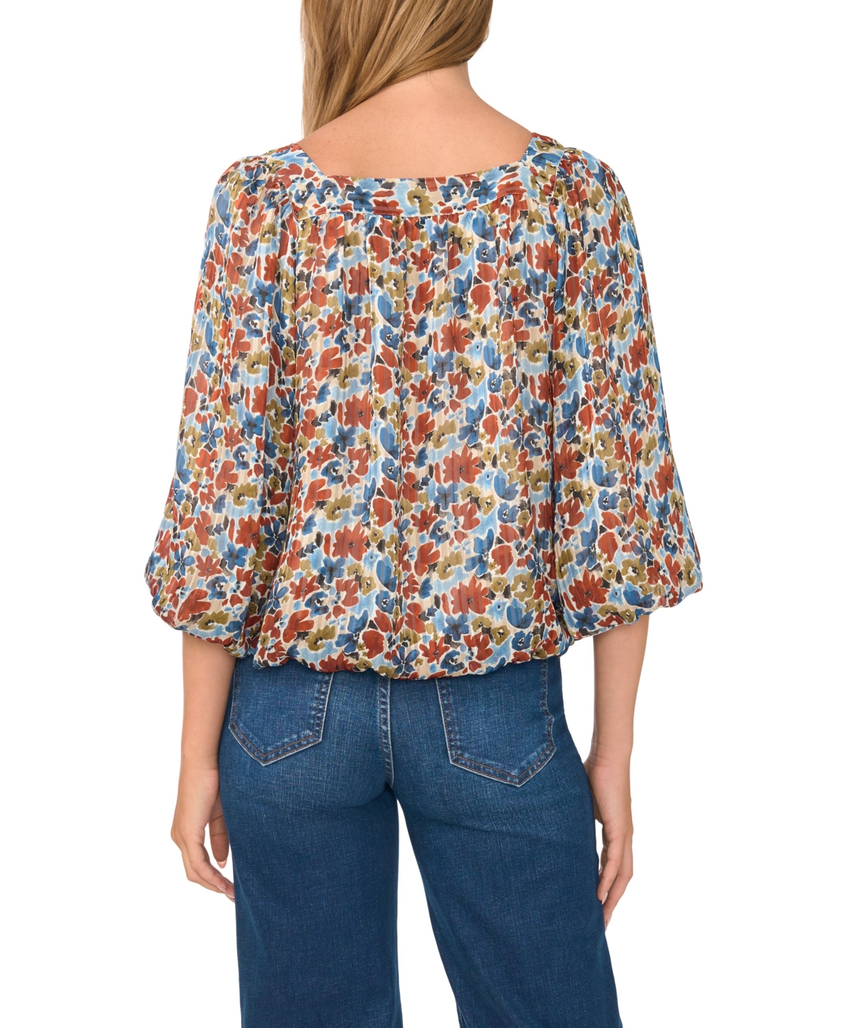 Vince Camuto Women's Square Neck Bubble Blouse