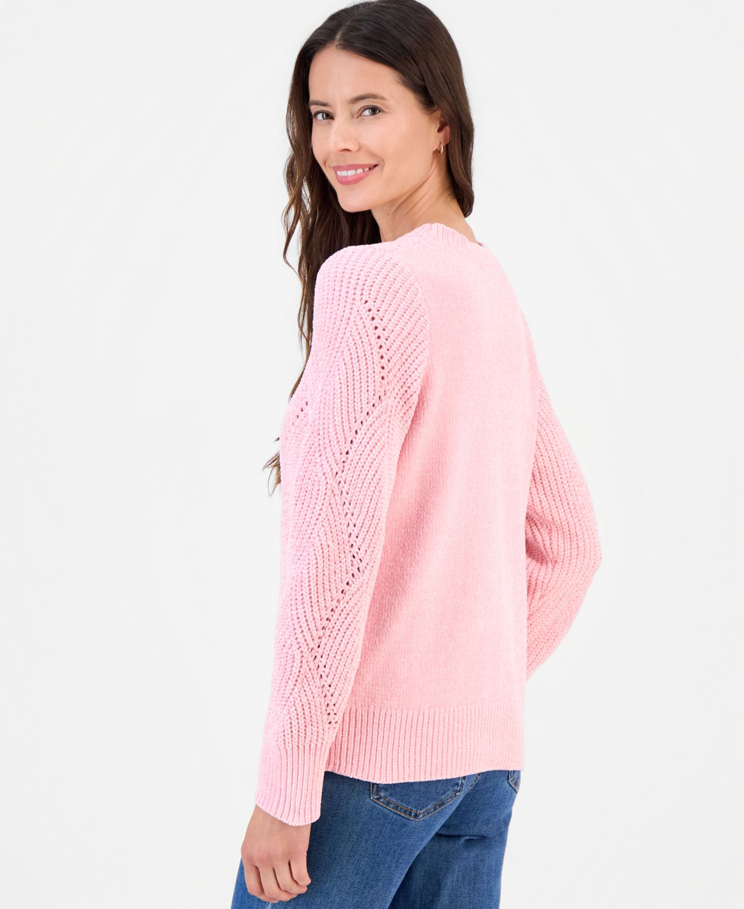 Women's Chenille Textured Stitch Crewneck Sweater