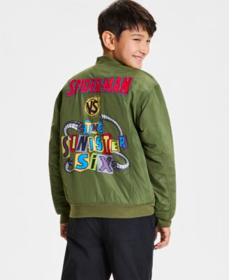 Boys' XS-XL Spider-Man Sinister Six Bomber Jacket