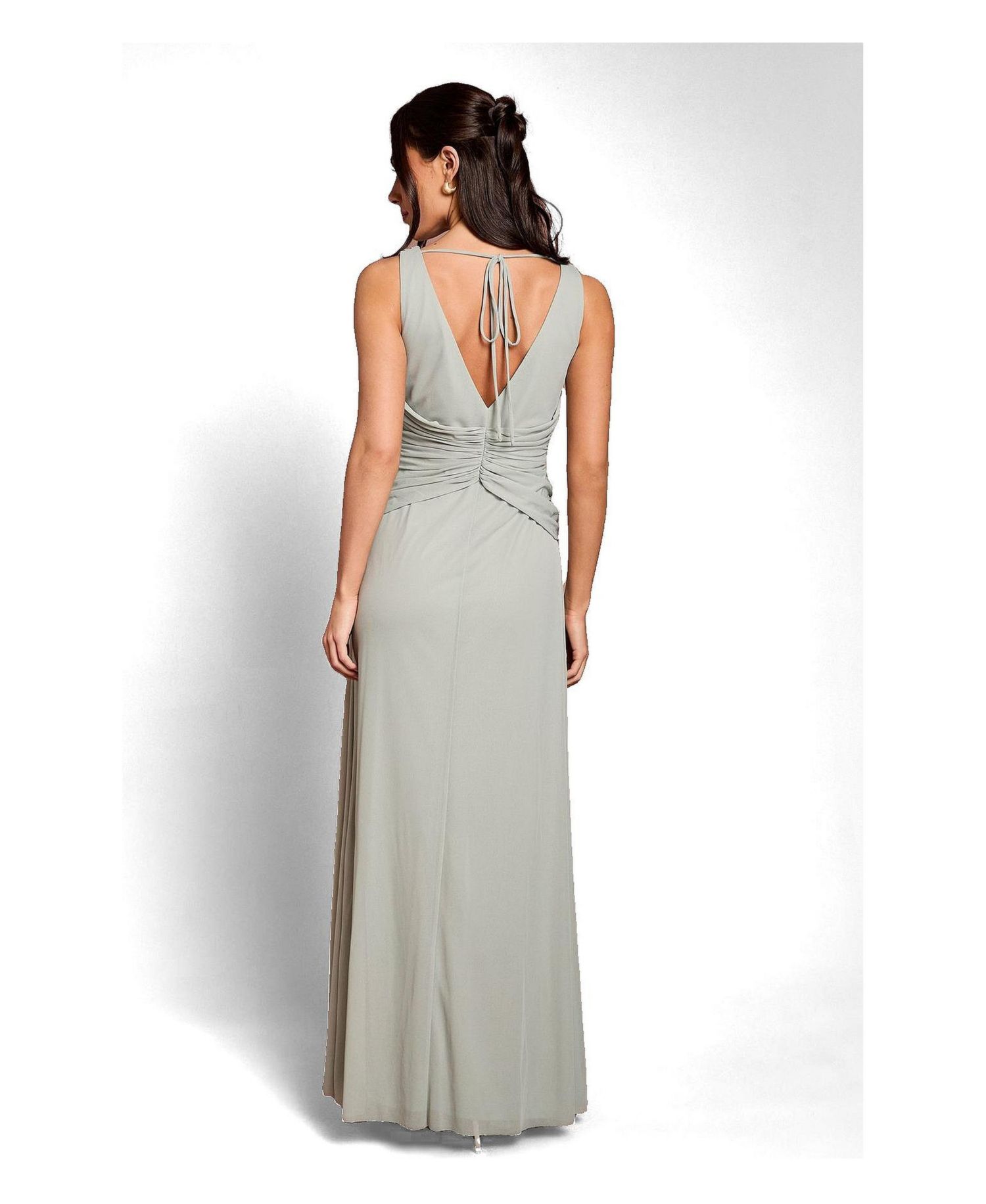 Women's Mesh Waist Maxi Dress