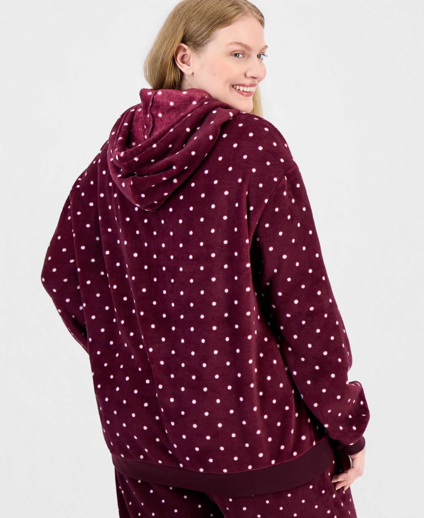 Женское худи Disney Plus Size Minnie Mouse Polka-Dot Hooded, цвет: Винный — фото 4
