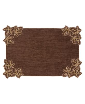 Lurex Leaves Velvet Rectangular Placemat, 13" x 19"