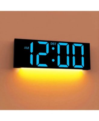 12 Inch Large Digital Wall Clock with RGB Colors Auto DST Night Light Perfect for Bedroom Classroom Gift for Elderly