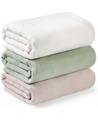 3-Pack Lyra Muslin Swaddle Blankets for Newborns, Large Cotton Nursery Baby Blankets, Soft and Breathable