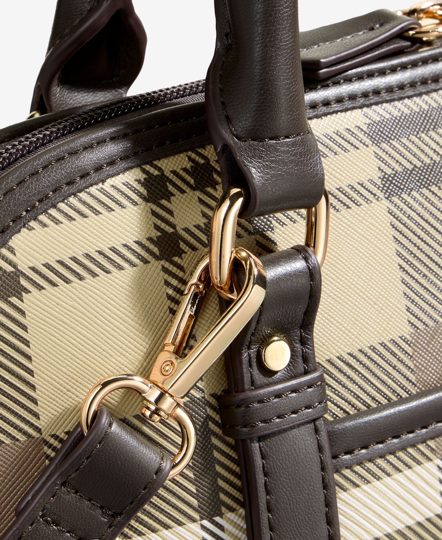 Plaid Detailed Dome Satchel