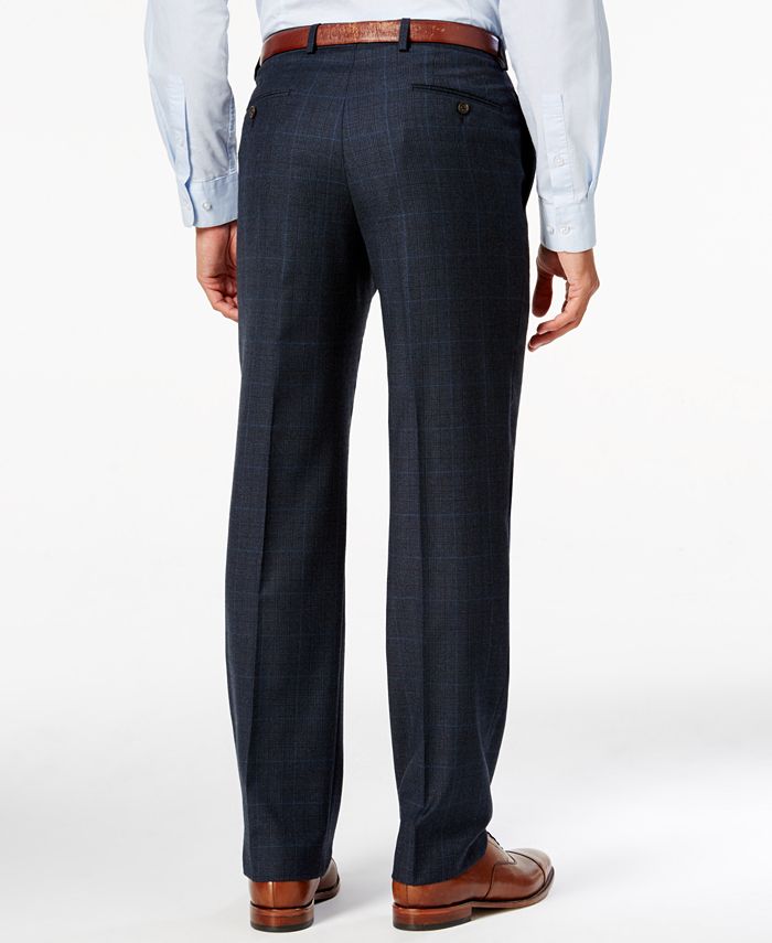 Lauren Ralph Lauren Men's Classic-Fit Blue Plaid Flannel Dress Pants ...