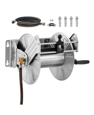 Wall Mounted Garden Hose Reel 150ft 5/8 in Hose Winder Brass Fitting Hose Guide