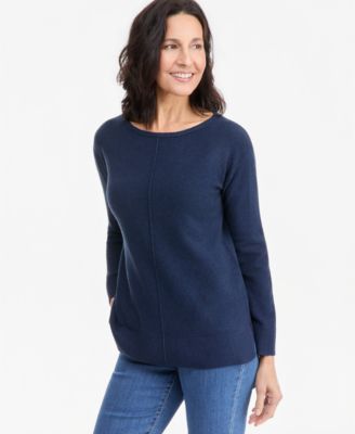Women's Luxsoft Seamfront Boatneck Tunic Sweater