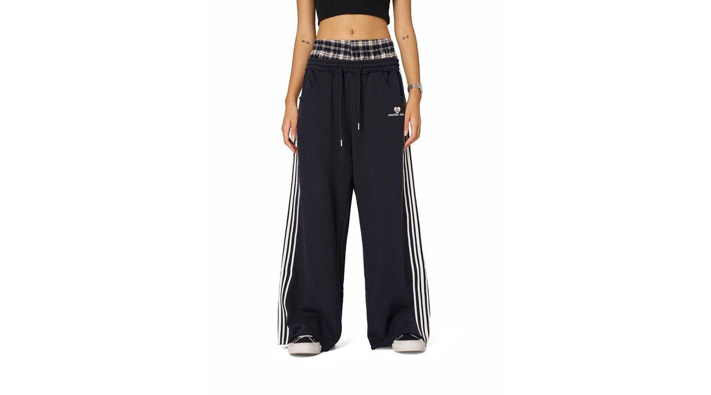 Женские брюки AELFRIC EDEN Double Waist Baggy Sweatpants, цвет: Тёмный синий — фото 1