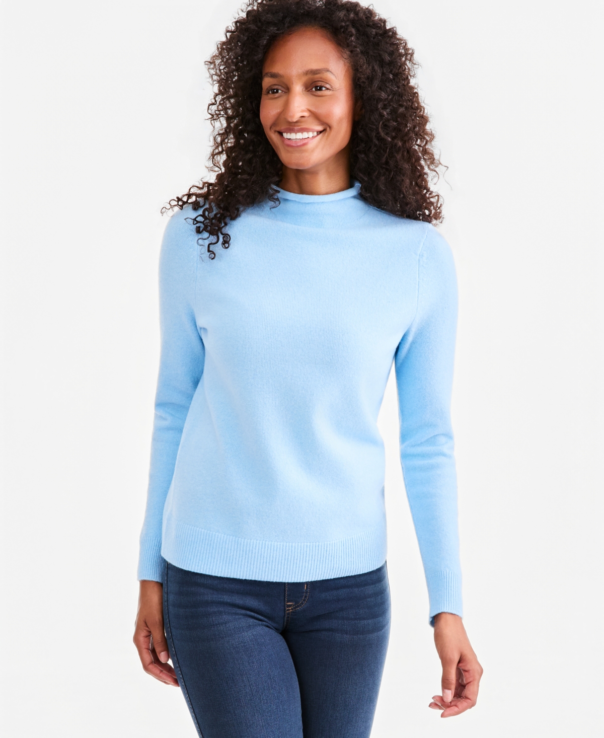 Style & Co Petite Mock Neck Sweater, Macy's Exclusive In Pretty Peri