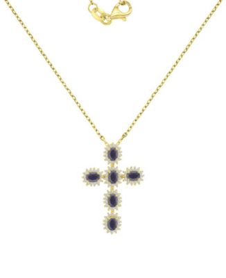 14k Gold-Plated Classic Crystal Cross Necklace