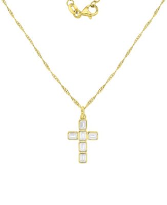 14k Gold-Plated Minimalist Cross Chain Necklace