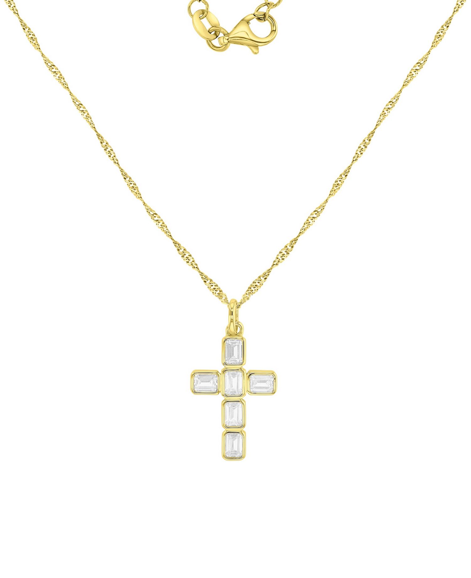 14k Gold-Plated Minimalist Cross Chain Necklace