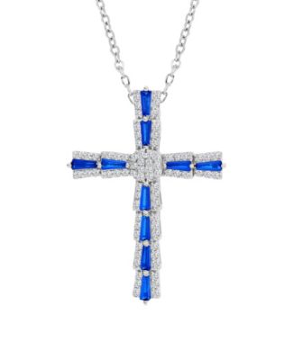 Colored Crystal Cross Necklace