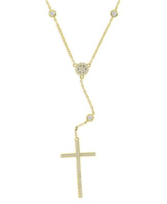 14k Gold-Plated Y Shape Chain Cross Necklace