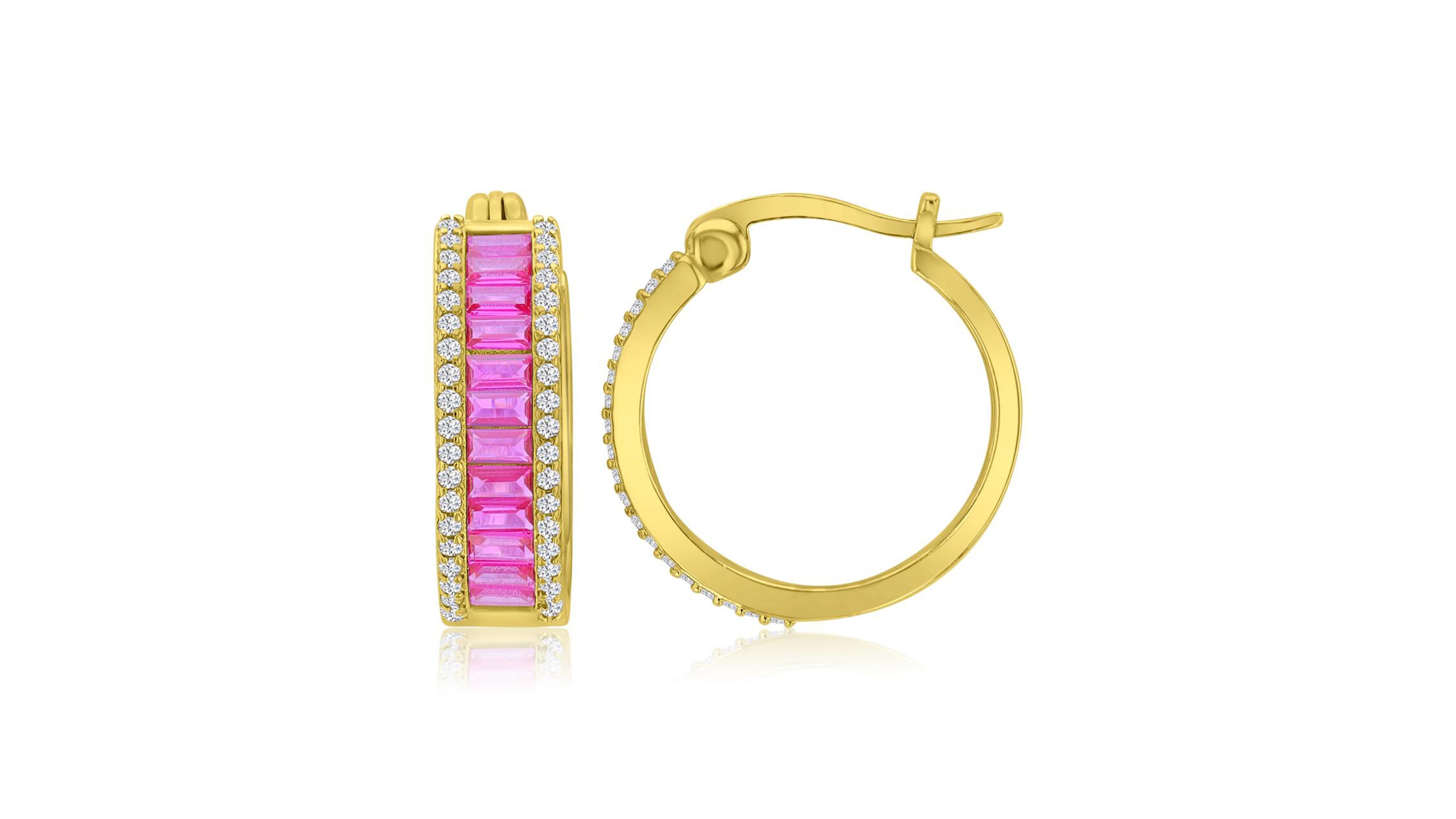 Macy's 14k Gold-Plated Mixed Cut Huggie Hoop Earrings