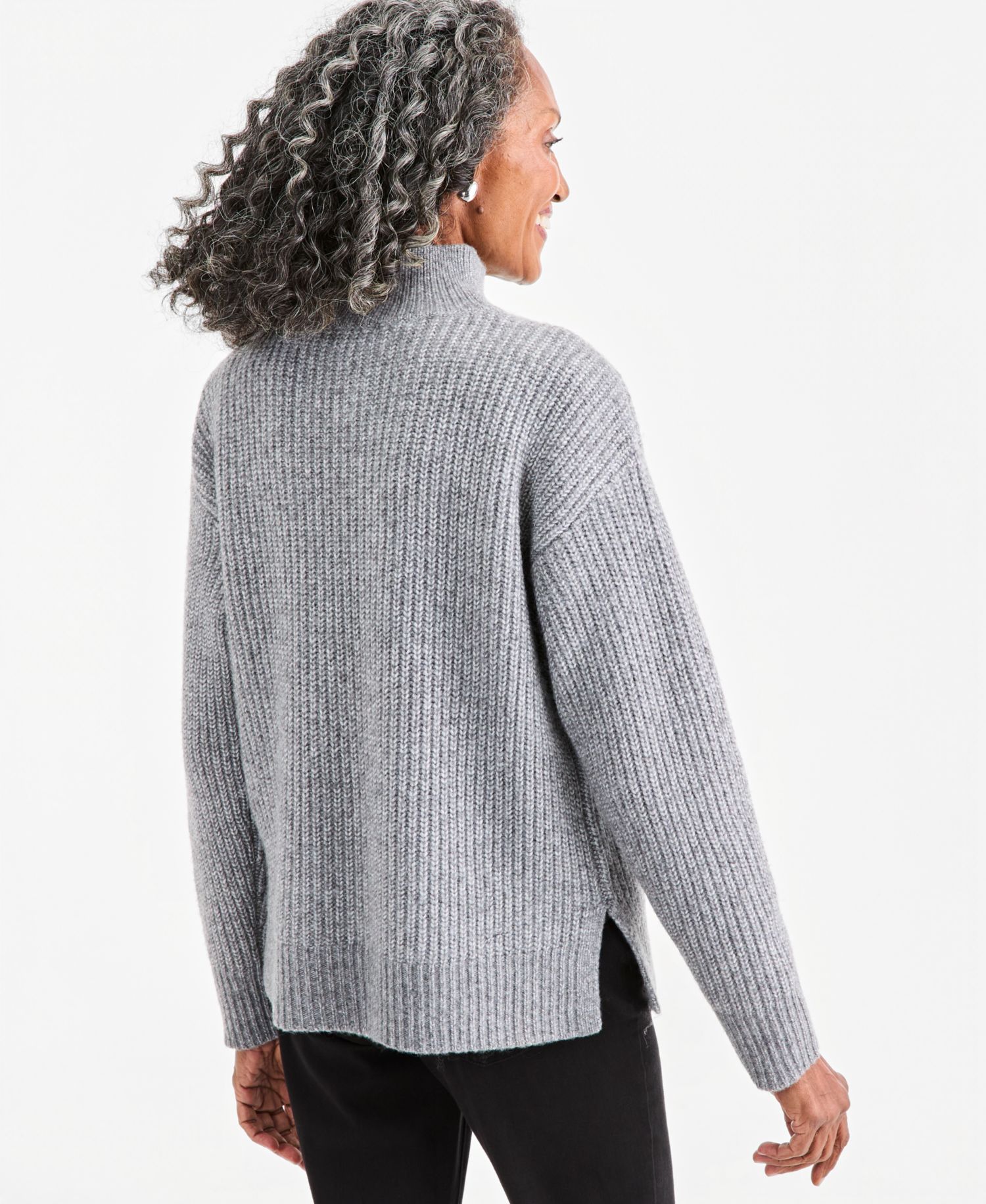 Petite Cozy Pointelle Mockneck Sweater