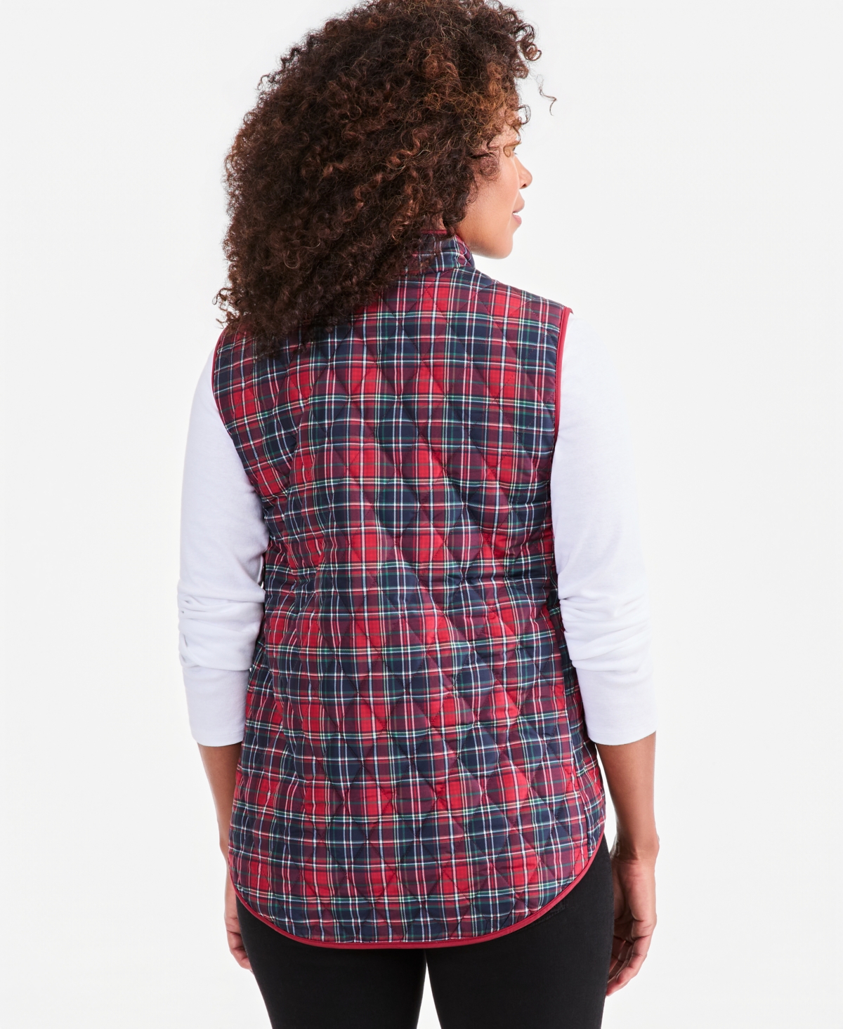 Style & Co Women's Quilted Plaid Puffer Vest, Macy's Exclusive