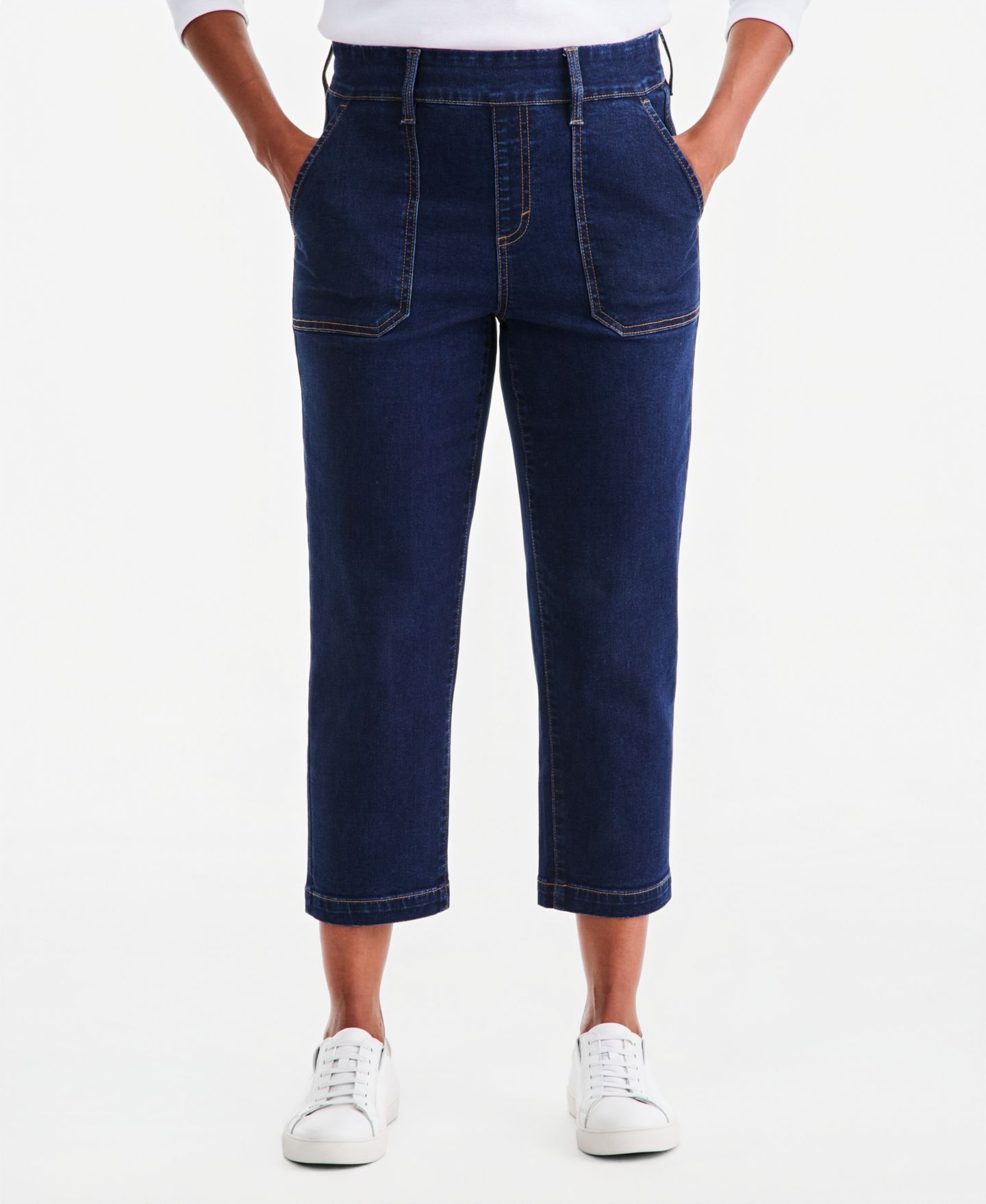 Женские джинсы Style & Co Petite High-Rise Pull-On Straight-Leg, цвет: Варёный — фото 1