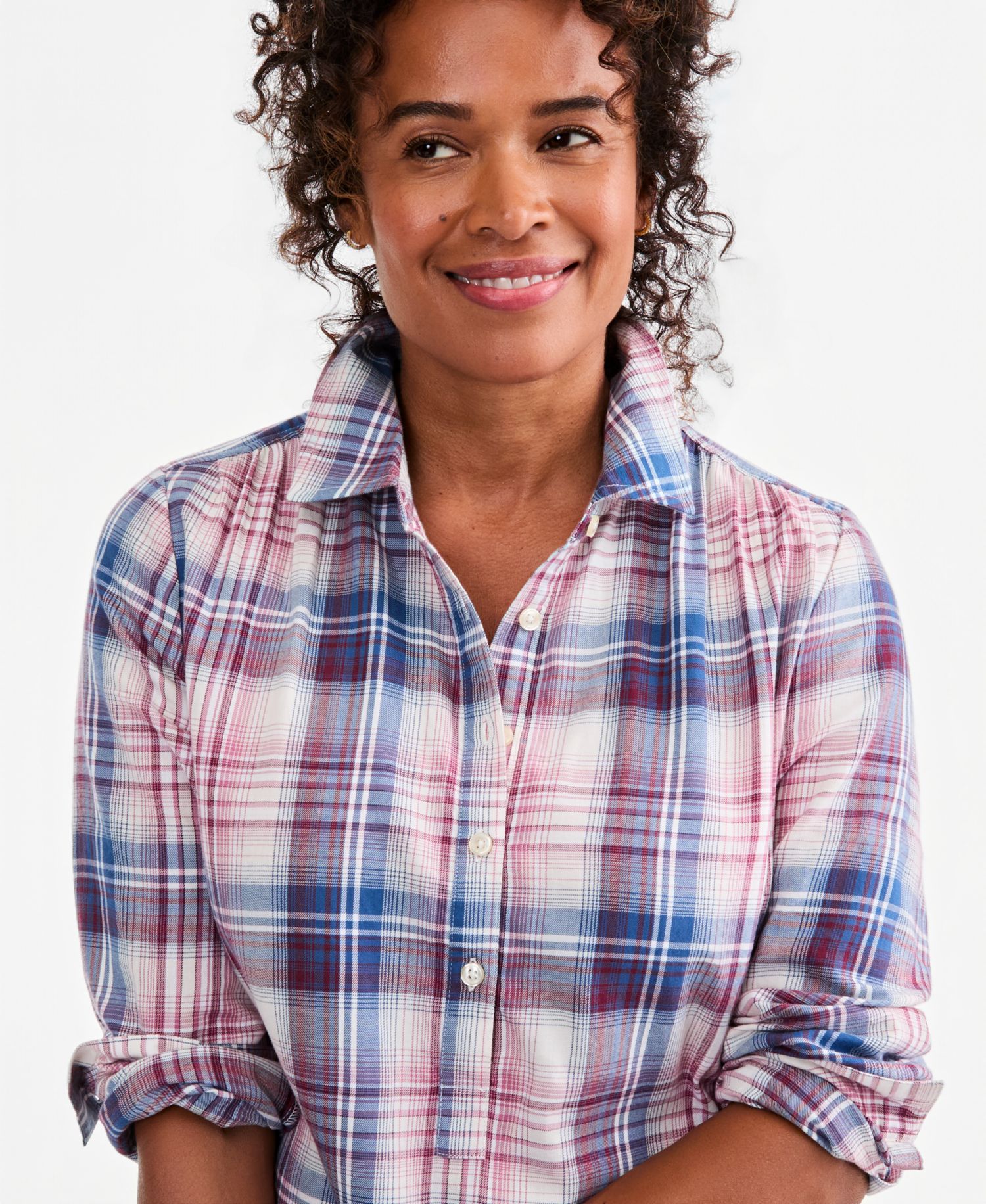 Women's Plaid Long-Sleeve Peplum Dress