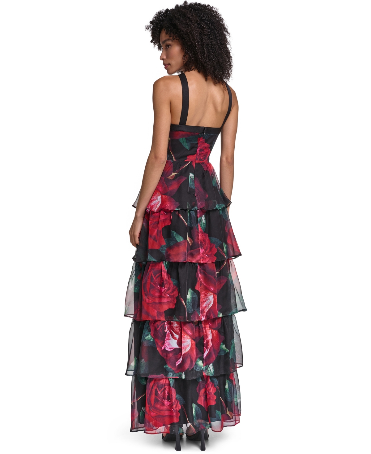 Karl Lagerfeld Paris Women's Halter Tiered Gown Dress