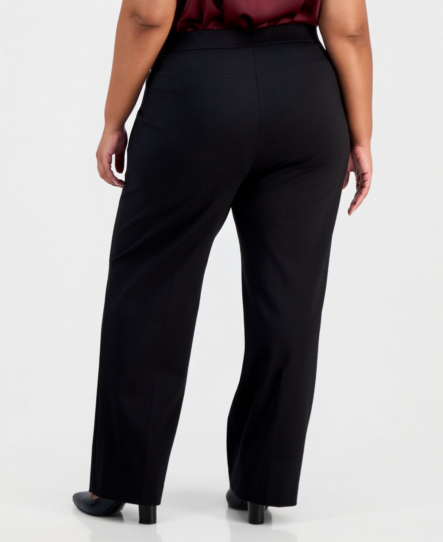 Женские брюки Jones New York Plus Size High-Rise Wide-Leg Coin Pocket, цвет: Чёрный — фото 3