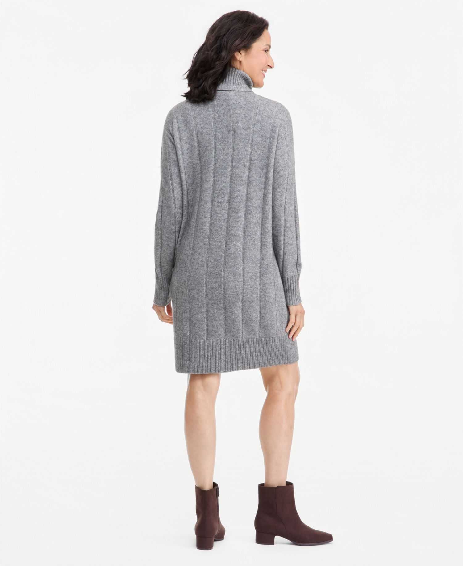 Petite Luxsoft Long-Sleeve Turtleneck Sweater Dress, Macy's Exclusive