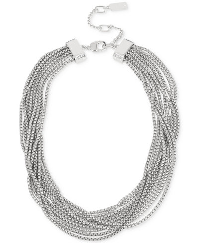 Kenneth Cole New York Silver-Tone Multi-Chain Collar Necklace